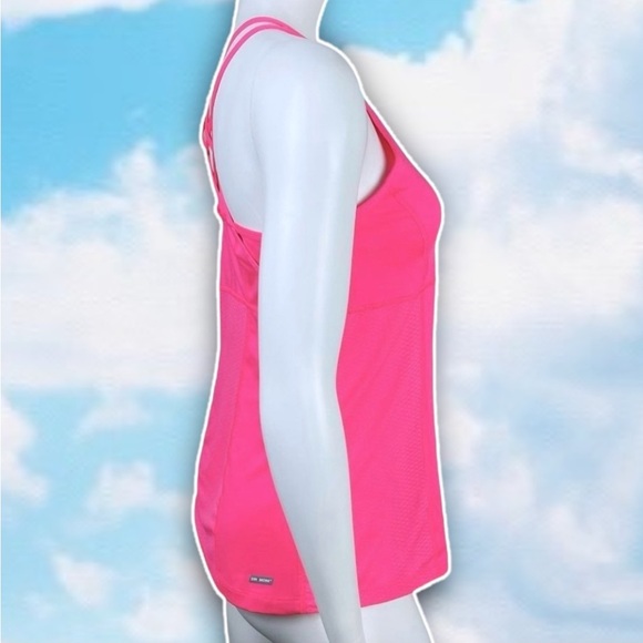 ❤️ DANSKIN NOW Criss Cross Racerback Workout Tank Top Neon Exercise Fitness Gym - Picture 4 of 9